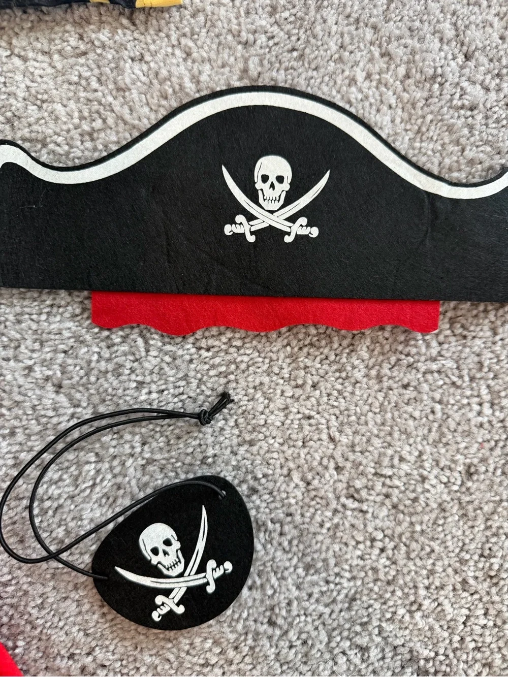 Kids Pirate Costume Set - Red and Black- Captain Hook - 12-18mo